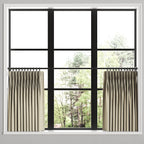 Pinch Pleat Cafe Curtains in Classic Linen - Toast