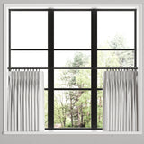 Pinch Pleat Cafe Curtains in Classic Linen - White