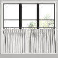 Pinch Pleat Cafe Curtains in Classic Linen - White