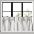 Pinch Pleat Cafe Curtains in Classic Linen - White