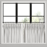 Pinch Pleat Cafe Curtains in Classic Linen - White