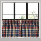Pinch Pleat Cafe Curtains in Tartan - Flannel