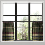 Pinch Pleat Cafe Curtains in Tartan - Evergreen