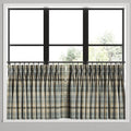 Pinch Pleat Cafe Curtains in Tartan - Thunder