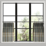 Pinch Pleat Cafe Curtains in Tartan - Thunder