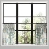 Pinch Pleat Cafe Curtains in Cottage Flowers - Cool Blue