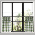Pinch Pleat Cafe Curtains in Buffalo Check - Sage