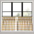 Pinch Pleat Cafe Curtains in Buffalo Check - Sunny