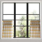 Pinch Pleat Cafe Curtains in Buffalo Check - Sunny