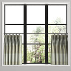 Pinch Pleat Cafe Curtains in Foxy Plaid Dune