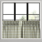 Pinch Pleat Cafe Curtains in Foxy Plaid Dune