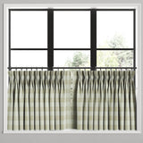 Pinch Pleat Cafe Curtains in Foxy Plaid Dune