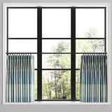 Pinch Pleat Cafe Curtains in Foxy Plaid Harbor