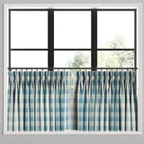 Pinch Pleat Cafe Curtains in Foxy Plaid Harbor