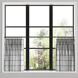 Pinch Pleat Cafe Curtains in Check With Me - White