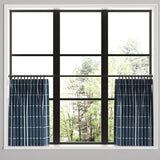 Pinch Pleat Cafe Curtains in Check With Me - Denim