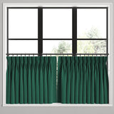 Pinch Pleat Cafe Curtains in Slubby Linen - Spruce