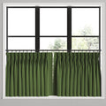 Pinch Pleat Cafe Curtains in Slubby Linen - Clover