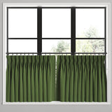 Pinch Pleat Cafe Curtains in Slubby Linen - Clover