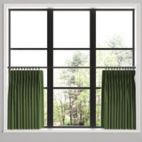 Pinch Pleat Cafe Curtains in Slubby Linen - Clover