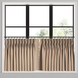 Pinch Pleat Cafe Curtains in Slubby Linen - Caramel