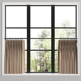 Pinch Pleat Cafe Curtains in Slubby Linen - Caramel