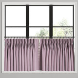 Pinch Pleat Cafe Curtains in Slubby Linen - Plum