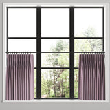 Pinch Pleat Cafe Curtains in Slubby Linen - Plum