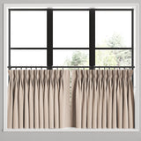 Pinch Pleat Cafe Curtains in Slubby Linen - Cashmere