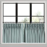 Pinch Pleat Cafe Curtains in Slubby Linen - Puddle