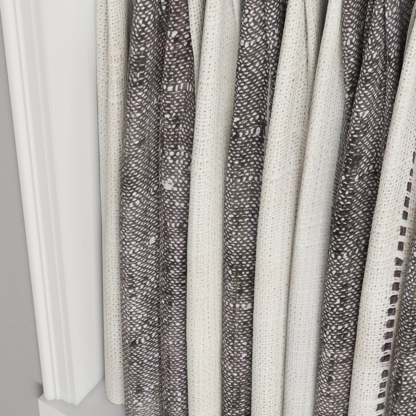 Pinch Pleat Cafe Curtains in French Laundry Stripe - Midnights