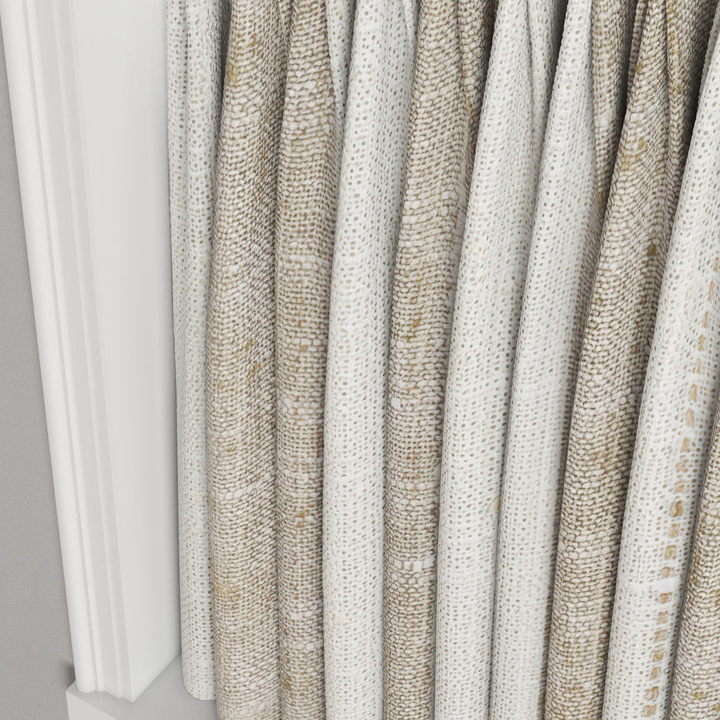 Pinch Pleat Cafe Curtains in French Laundry Stripe - Champagne