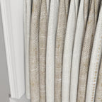 Pinch Pleat Cafe Curtains in French Laundry Stripe - Champagne