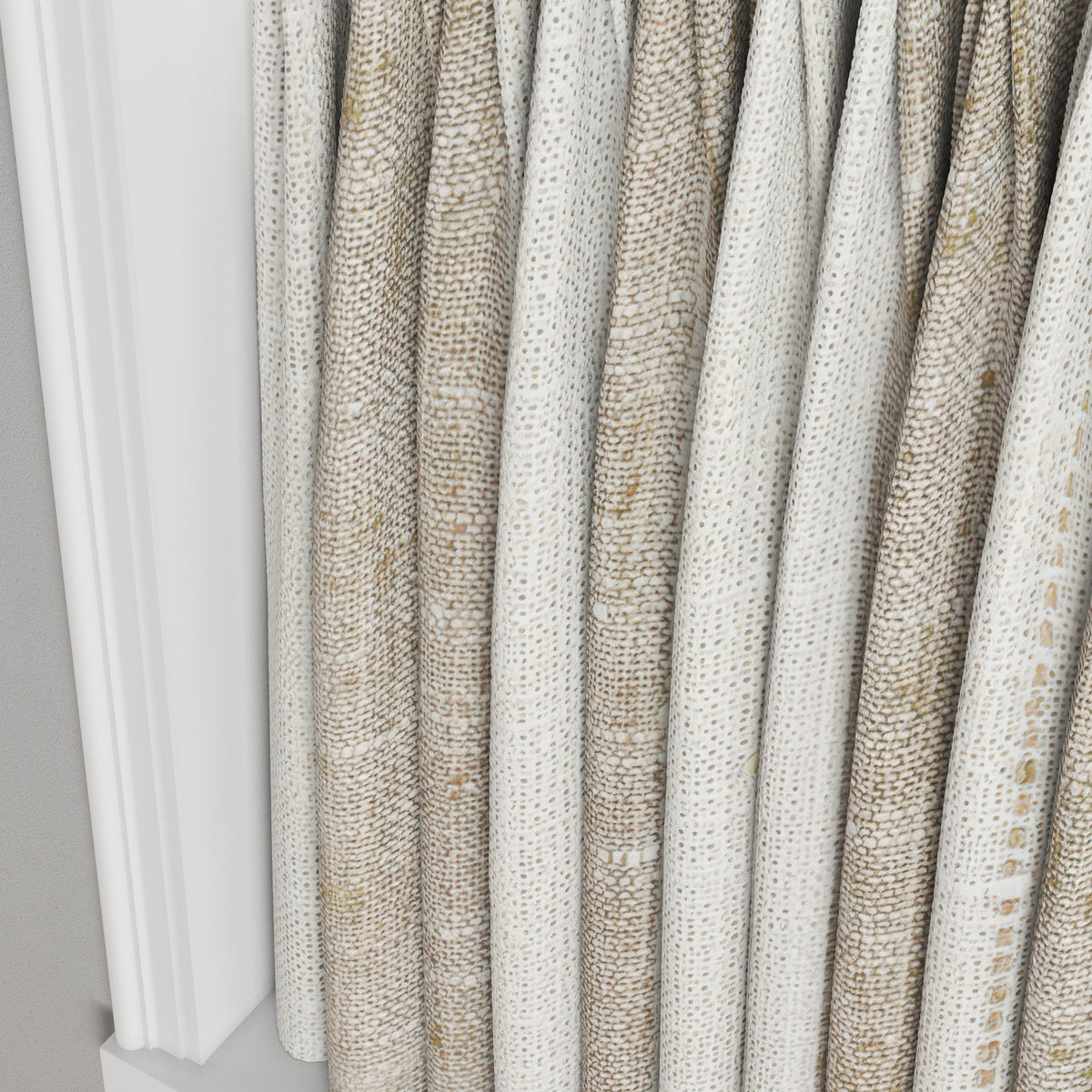 Pinch Pleat Cafe Curtains in French Laundry Stripe - Champagne