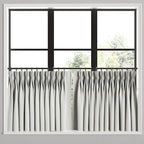 Pinch Pleat Cafe Curtains in Baldwin - Fog