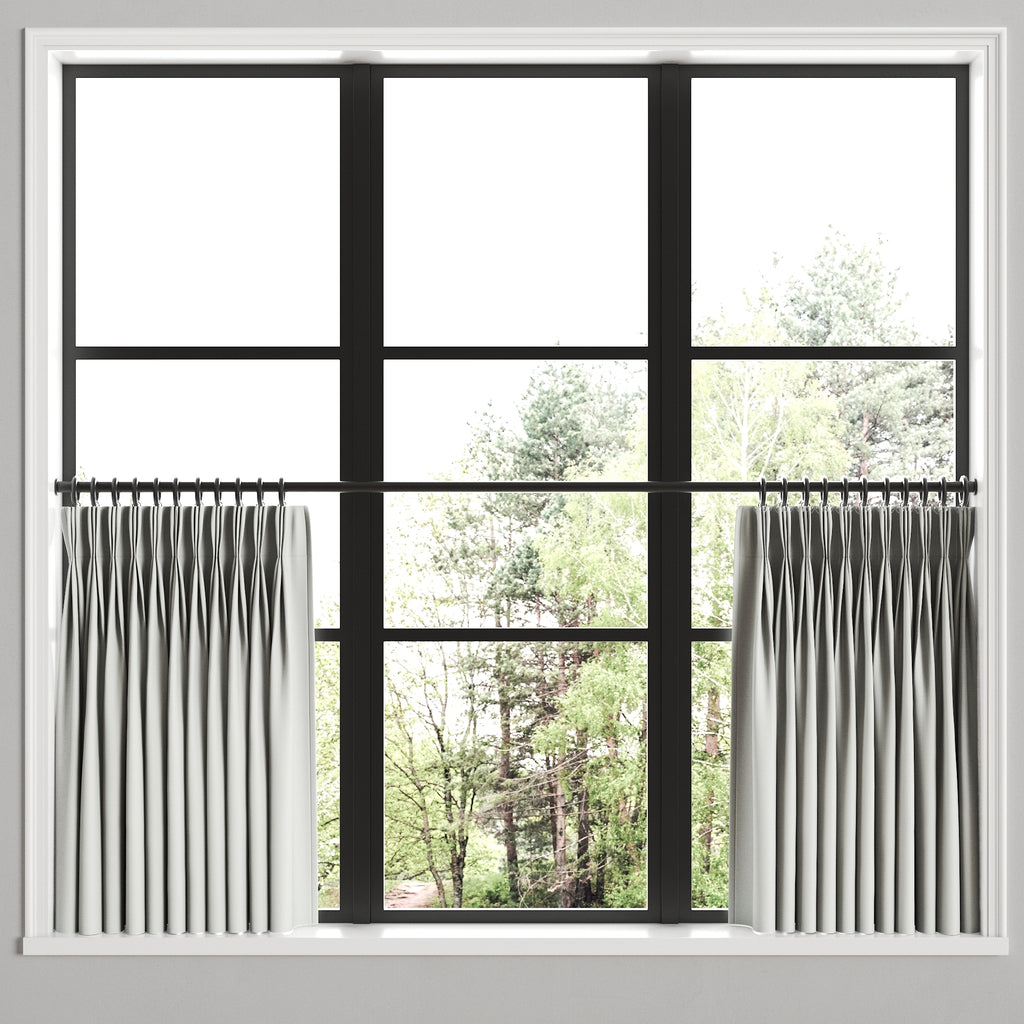 Pinch Pleat Cafe Curtains in Baldwin - Fog