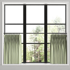 Pinch Pleat Cafe Curtains in Baldwin - Grass