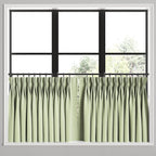 Pinch Pleat Cafe Curtains in Baldwin - Grass