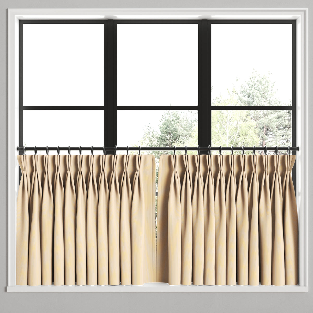 Pinch Pleat Cafe Curtains in Baldwin - Goldenrod