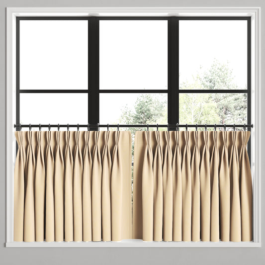 Pinch Pleat Cafe Curtains in Baldwin - Goldenrod