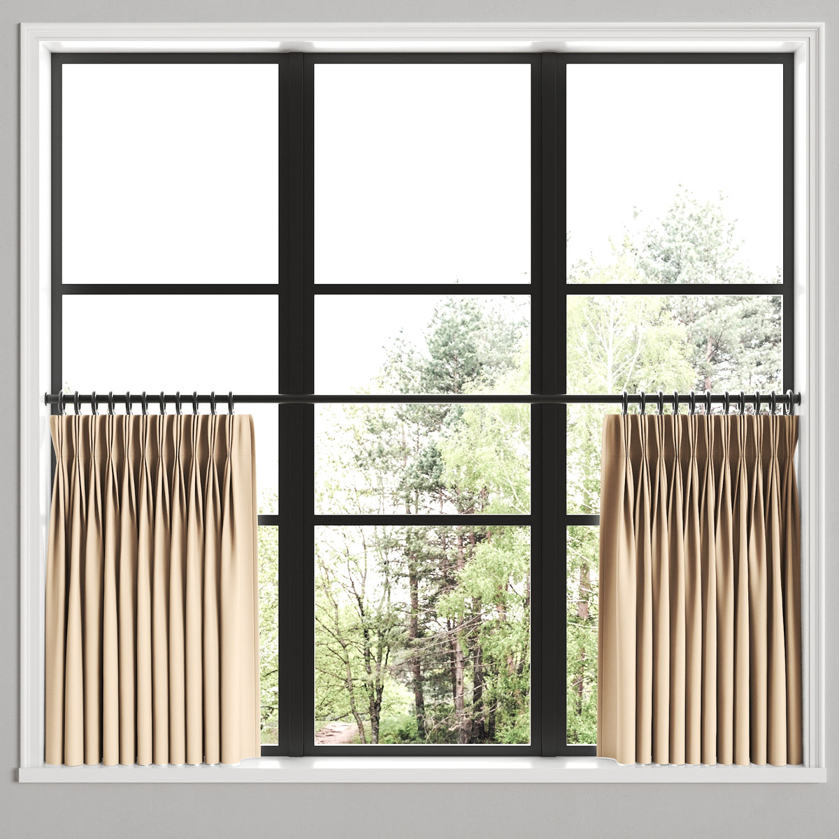 Pinch Pleat Cafe Curtains in Baldwin - Goldenrod