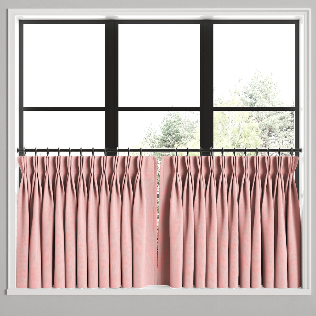 Pinch Pleat Cafe Curtains in Baldwin - Scarlet