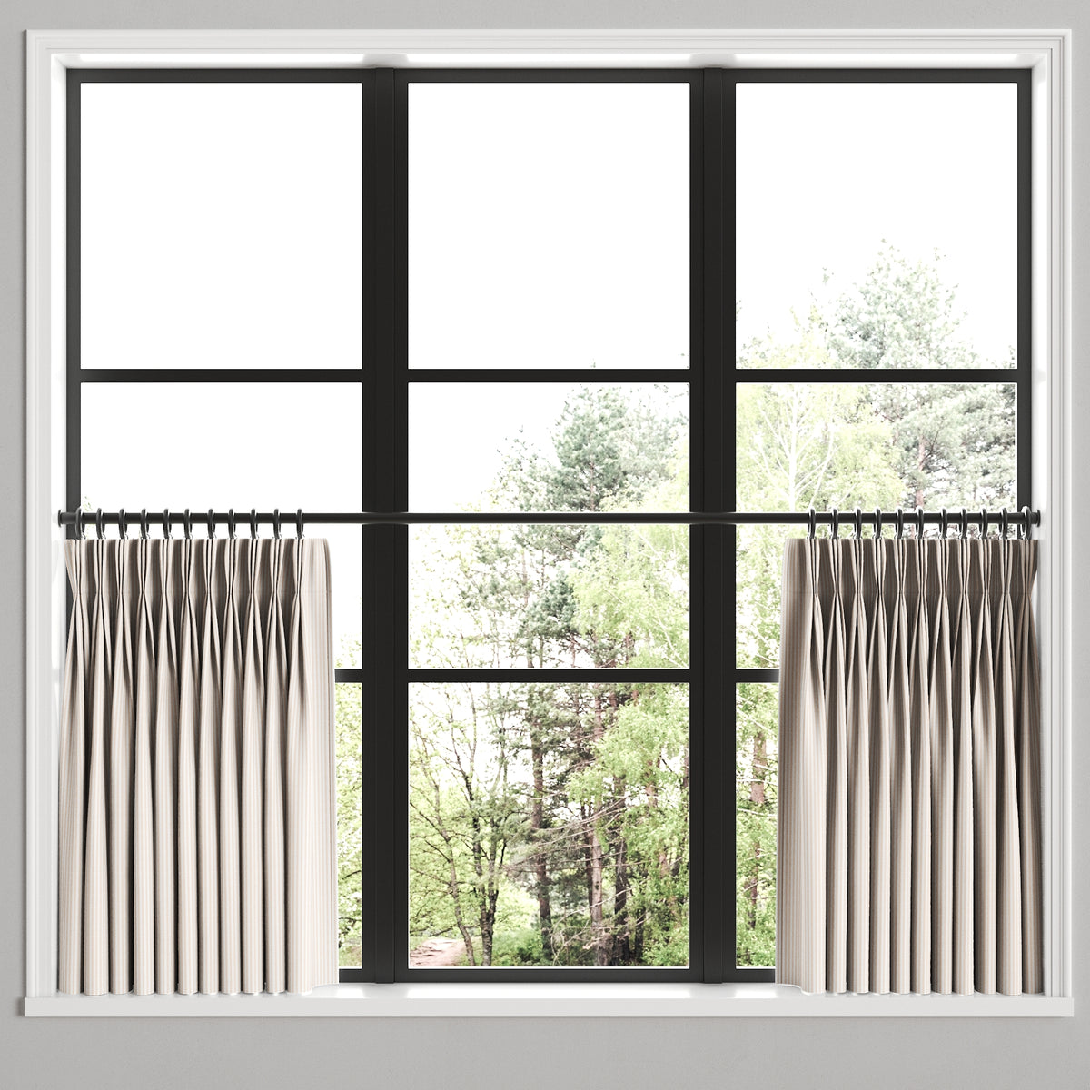 Pinch Pleat Cafe Curtains in Baldwin - Ballet Slipper