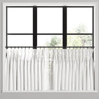 Pinch Pleat Cafe Curtains in Linen Sheer - White