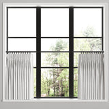 Pinch Pleat Cafe Curtains in Linen Sheer - White