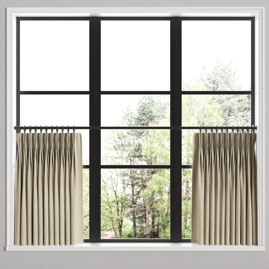 Pinch Pleat Cafe Curtains in Nautical Stripes - Beachy