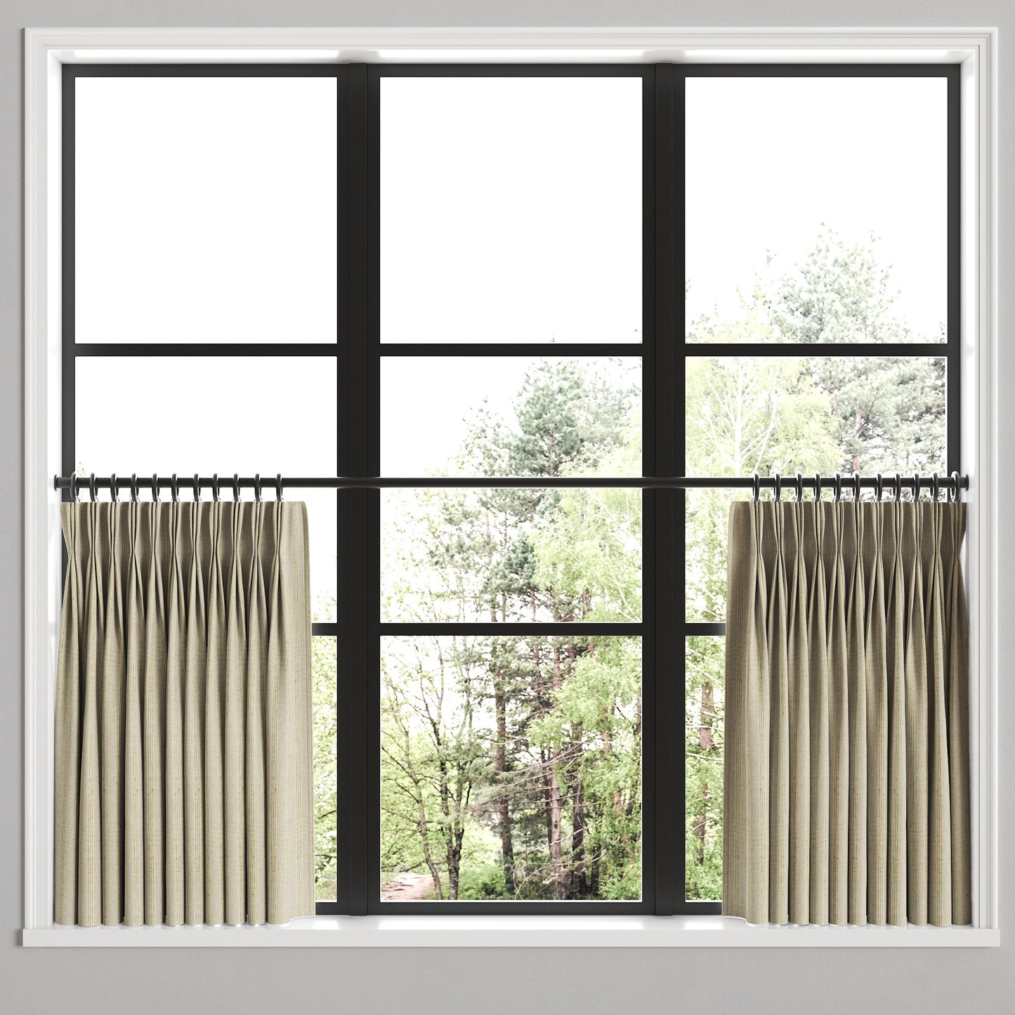 Pinch Pleat Cafe Curtains in Nautical Stripes - Beachy