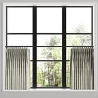 Pinch Pleat Cafe Curtains in Moray Dove