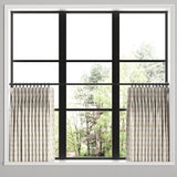 Pinch Pleat Cafe Curtains in Leaf Me Alone - Latte