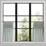 Pinch Pleat Cafe Curtains in Leaf Me Alone - Minty Blue